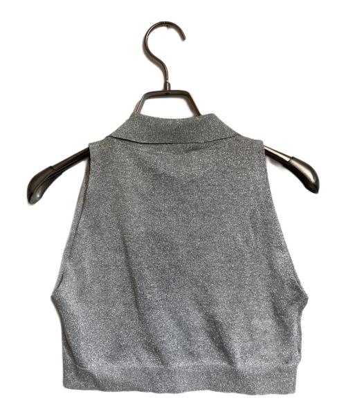PRADA（プラダ）PRADA (プラダ) ノースリーブラメカットソー シルバー サイズ:36の古着・服飾アイテム