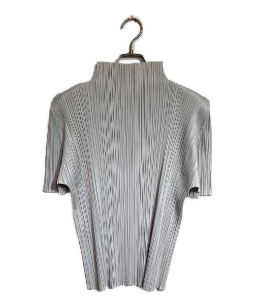 PLEATS PLEASE（プリーツプリーズ）PLEATS PLEASE (プリーツプリーズ) ハイネックプリーツカットソー グレー サイズ:3の古着・服飾アイテム