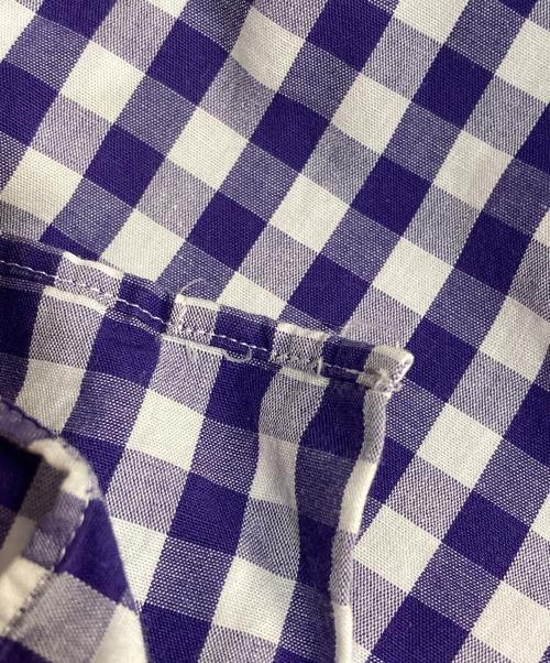 tricot COMME des GARCONS（トリココムデギャルソン）tricot COMME des GARCONS (トリココムデギャルソン) ラウンドカラーギンガムチェックシャツ パープル サイズ:Sの古着・服飾アイテム