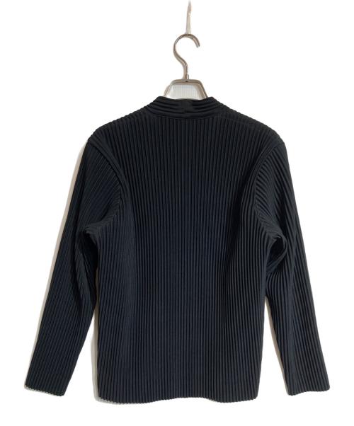 HOMME PLISSE ISSEY MIYAKE（オム プリッセ イッセイ ミヤケ）HOMME PLISSE ISSEY MIYAKE (オム プリッセ イッセイ ミヤケ) プリーツノーカラージャケット ブラック サイズ:1の古着・服飾アイテム