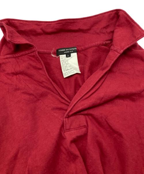 COMME des GARCONS HOMME PLUS（コムデギャルソンオムプリュス）COMME des GARCONS HOMME PLUS (コムデギャルソンオムプリュス) スキッパーポロシャツ レッド サイズ:Lの古着・服飾アイテム