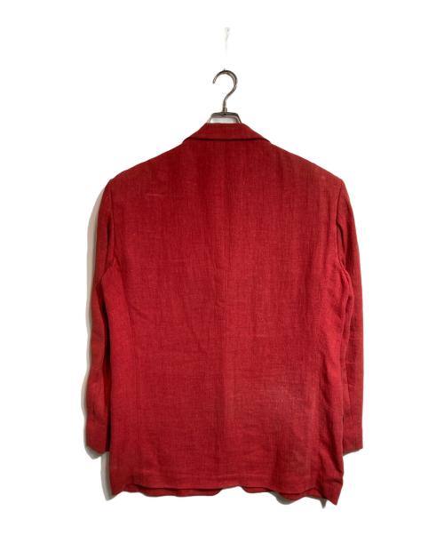 ISSEY MIYAKE（イッセイミヤケ）ISSEY MIYAKE (イッセイミヤケ) リネンテーラードジャケット レッド サイズ:XLの古着・服飾アイテム