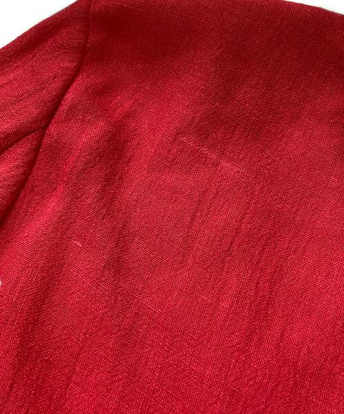 ISSEY MIYAKE（イッセイミヤケ）ISSEY MIYAKE (イッセイミヤケ) リネンテーラードジャケット レッド サイズ:XLの古着・服飾アイテム
