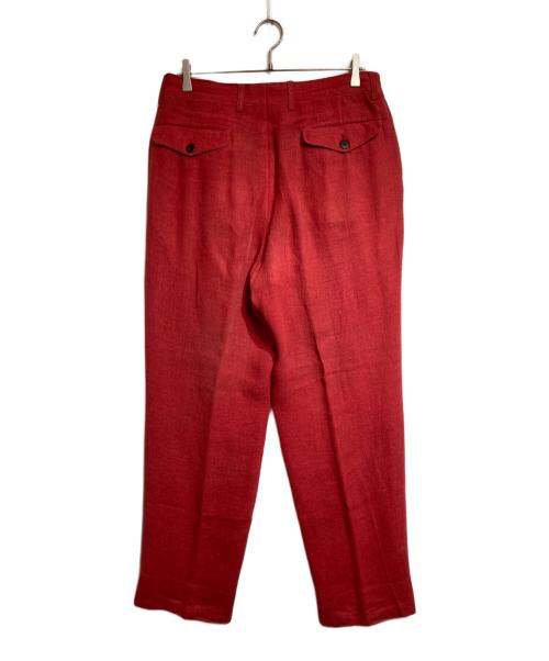 ISSEY MIYAKE MEN（イッセイミヤケメン）ISSEY MIYAKE MEN (イッセイミヤケメン) 2タックリネンスラックス レッド サイズ:Ｌの古着・服飾アイテム