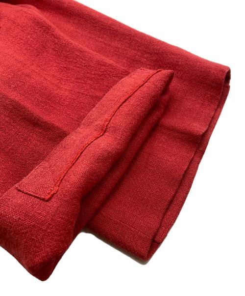 ISSEY MIYAKE MEN（イッセイミヤケメン）ISSEY MIYAKE MEN (イッセイミヤケメン) 2タックリネンスラックス レッド サイズ:Ｌの古着・服飾アイテム