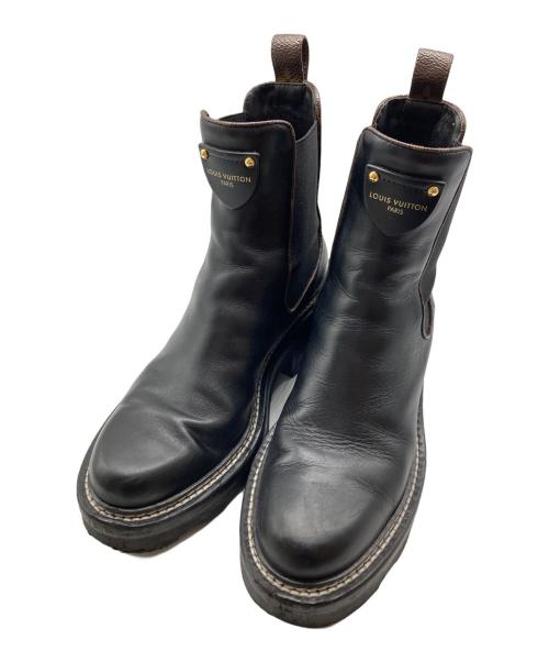 LOUIS VUITTON（ルイ ヴィトン）LOUIS VUITTON (ルイ ヴィトン) LV ボブール・ライン アンクル ブラック サイズ:36・1/2の古着・服飾アイテム
