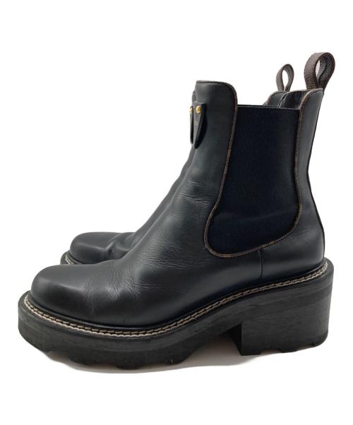 LOUIS VUITTON（ルイ ヴィトン）LOUIS VUITTON (ルイ ヴィトン) LV ボブール・ライン アンクル ブラック サイズ:36・1/2の古着・服飾アイテム