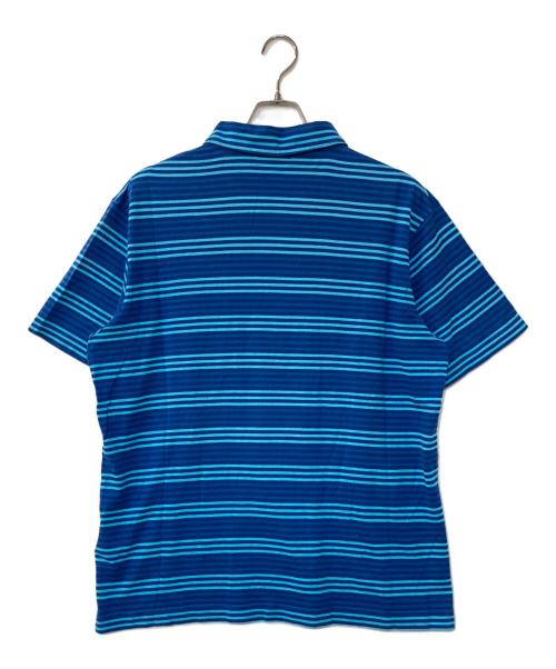 A BATHING APE（アベイシングエイプ）A BATHING APE (アベイシングエイプ) ボーダーロゴポロシャツ ブルー サイズ:Lの古着・服飾アイテム