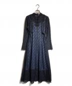 Lily Brownリリーブラウン）の古着「レースチャイナワンピース」｜ブラック