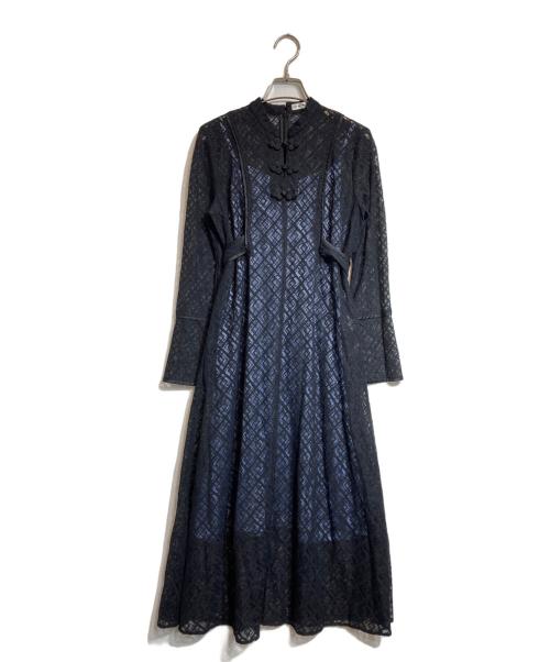 Lily Brown（リリーブラウン）Lily Brown (リリーブラウン) レースチャイナワンピース ブラックの古着・服飾アイテム