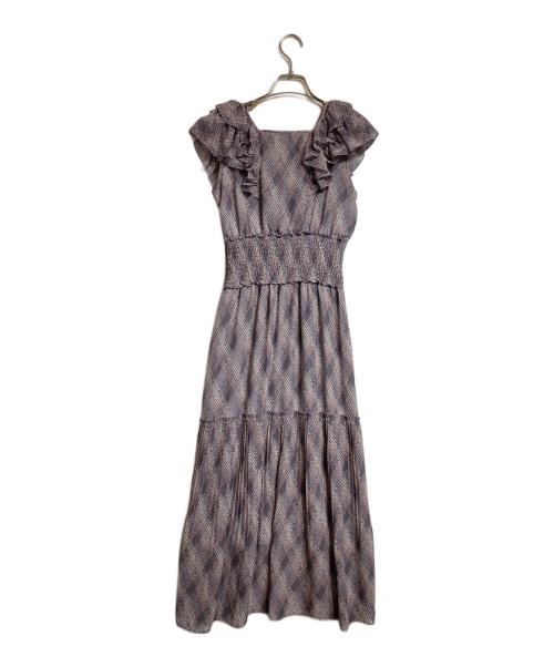 Snidel（スナイデル）Snidel (スナイデル) Sustainaプリントプリーツワンピ パープルの古着・服飾アイテム
