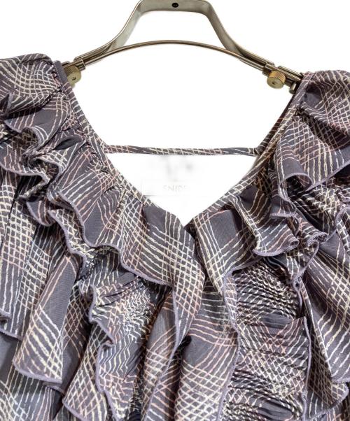 Snidel（スナイデル）Snidel (スナイデル) Sustainaプリントプリーツワンピ パープルの古着・服飾アイテム