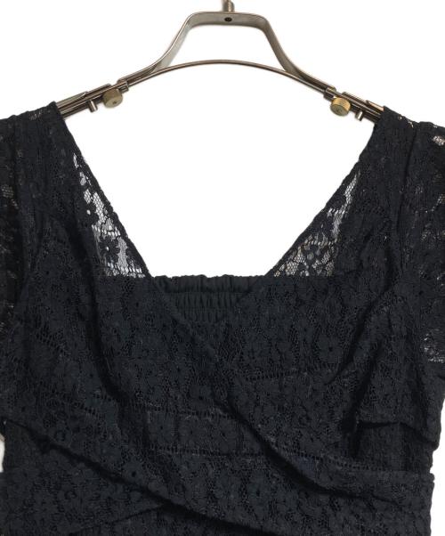 Lily Brown（リリーブラウン）Lily Brown (リリーブラウン) パッチワークレースワンピース ブラックの古着・服飾アイテム