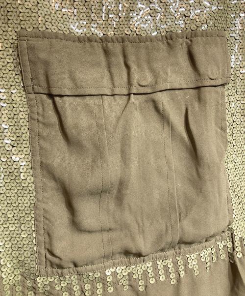 tricot COMME des GARCONS（トリココムデギャルソン）tricot COMME des GARCONS (トリココムデギャルソン) スパンコールラップスカート カーキ サイズ:Freeの古着・服飾アイテム