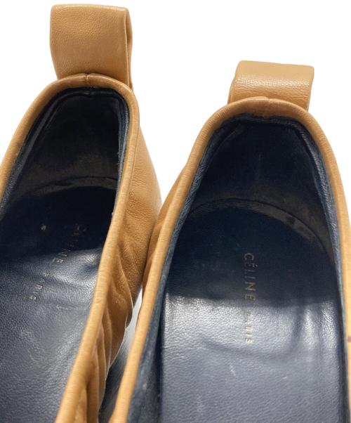 CELINE（セリーヌ）CELINE (セリーヌ) ソフトレザーバレリーナパンプス ベージュ サイズ:23.5㎝の古着・服飾アイテム