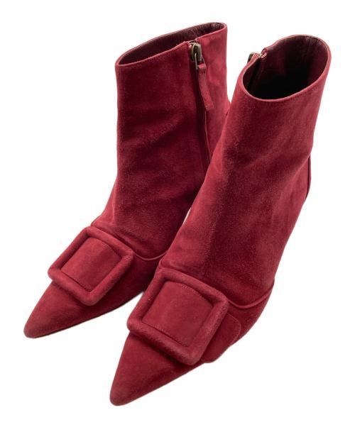 Manolo Blahnik（マノロブラニク）Manolo Blahnik (マノロブラニク) ショートブーティ レッド サイズ:37・1/2の古着・服飾アイテム