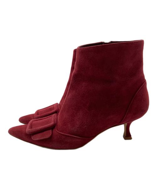 Manolo Blahnik（マノロブラニク）Manolo Blahnik (マノロブラニク) ショートブーティ レッド サイズ:37・1/2の古着・服飾アイテム