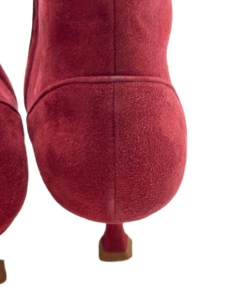 Manolo Blahnik（マノロブラニク）Manolo Blahnik (マノロブラニク) ショートブーティ レッド サイズ:37・1/2の古着・服飾アイテム