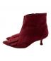 Manolo Blahnik (マノロブラニク) ショートブーティ レッド サイズ:37・1/2：24000円