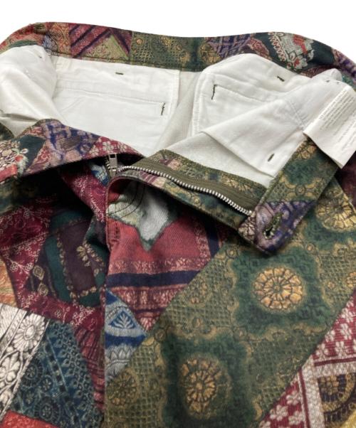 COMME des GARCONS HOMME PLUS（コムデギャルソンオムプリュス）COMME des GARCONS HOMME PLUS (コムデギャルソンオムプリュス) パッチワーク転写クロップドパンツ グリーン サイズ:XSの古着・服飾アイテム