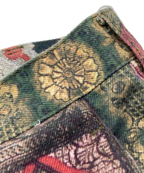 COMME des GARCONS HOMME PLUS（コムデギャルソンオムプリュス）COMME des GARCONS HOMME PLUS (コムデギャルソンオムプリュス) パッチワーク転写クロップドパンツ グリーン サイズ:XSの古着・服飾アイテム