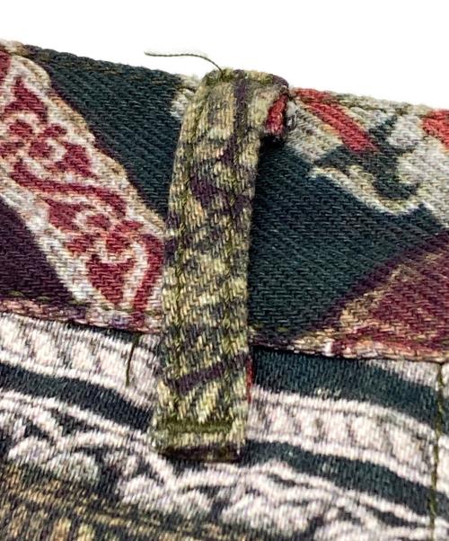 COMME des GARCONS HOMME PLUS（コムデギャルソンオムプリュス）COMME des GARCONS HOMME PLUS (コムデギャルソンオムプリュス) パッチワーク転写クロップドパンツ グリーン サイズ:XSの古着・服飾アイテム