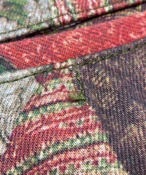 COMME des GARCONS HOMME PLUS（コムデギャルソンオムプリュス）COMME des GARCONS HOMME PLUS (コムデギャルソンオムプリュス) パッチワーク転写クロップドパンツ グリーン サイズ:XSの古着・服飾アイテム