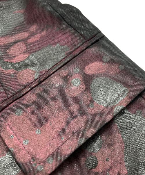 COMME des GARCONS HOMME PLUS（コムデギャルソンオムプリュス）COMME des GARCONS HOMME PLUS (コムデギャルソンオムプリュス) ペイントテーラードジャケット ブラック×ボルドー サイズ:SSの古着・服飾アイテム