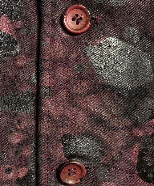 COMME des GARCONS HOMME PLUS（コムデギャルソンオムプリュス）COMME des GARCONS HOMME PLUS (コムデギャルソンオムプリュス) ペイントテーラードジャケット ブラック×ボルドー サイズ:SSの古着・服飾アイテム