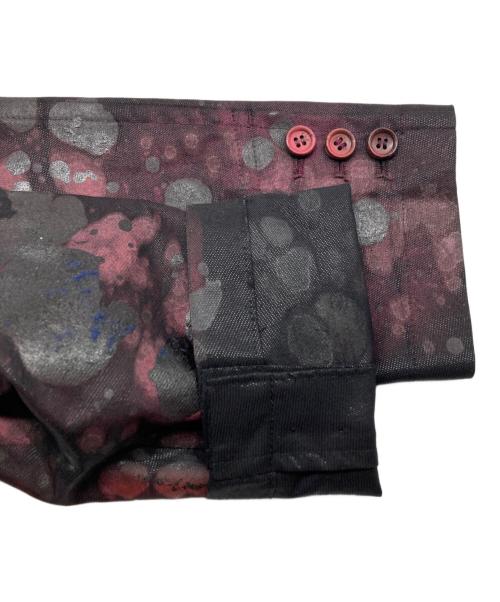 COMME des GARCONS HOMME PLUS（コムデギャルソンオムプリュス）COMME des GARCONS HOMME PLUS (コムデギャルソンオムプリュス) ペイントテーラードジャケット ブラック×ボルドー サイズ:SSの古着・服飾アイテム