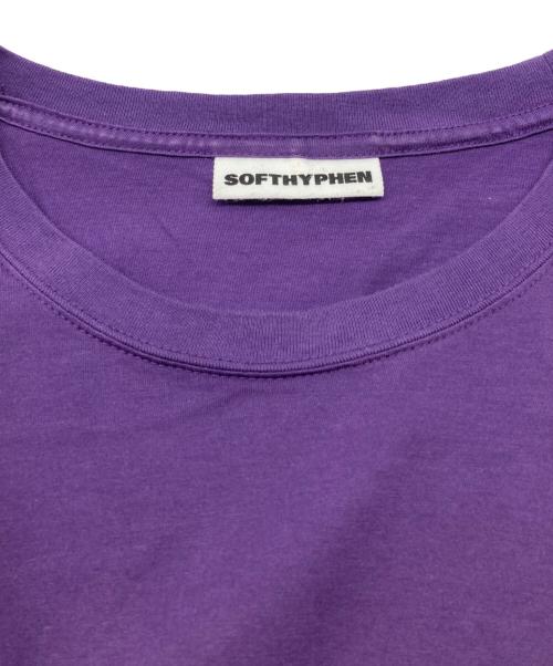SOFTHYPHEN（ソフトハイフン）SOFTHYPHEN (ソフトハイフン) LAYERED SLEEVE L/S TEE パープル×グレー サイズ:03の古着・服飾アイテム