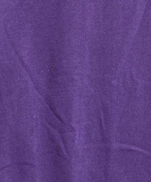 SOFTHYPHEN（ソフトハイフン）SOFTHYPHEN (ソフトハイフン) LAYERED SLEEVE L/S TEE パープル×グレー サイズ:03の古着・服飾アイテム