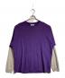 SOFTHYPHEN（ソフトハイフン）の古着「LAYERED SLEEVE L/S TEE」｜パープル×グレー