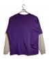 SOFTHYPHEN (ソフトハイフン) LAYERED SLEEVE L/S TEE パープル×グレー サイズ:03：4000円