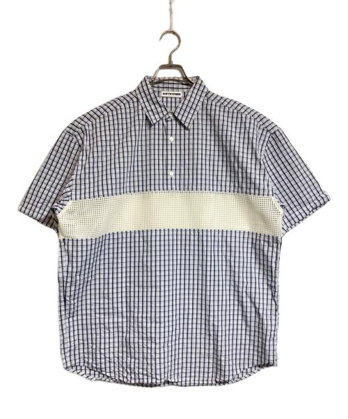 SOFTHYPHEN（ソフトハイフン）SOFTHYPHEN (ソフトハイフン) メッシュ切替プルオーバーシャツ ホワイト サイズ:03の古着・服飾アイテム