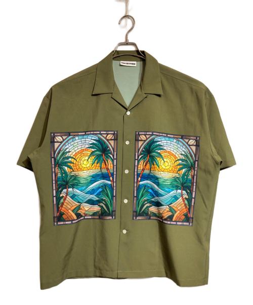 SOFTHYPHEN（ソフトハイフン）SOFTHYPHEN (ソフトハイフン) オープンカラーシャツ オリーブ サイズ:03の古着・服飾アイテム