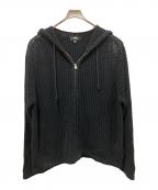 stussyステューシー）の古着「MESH ZIP HOODIE」｜ブラック