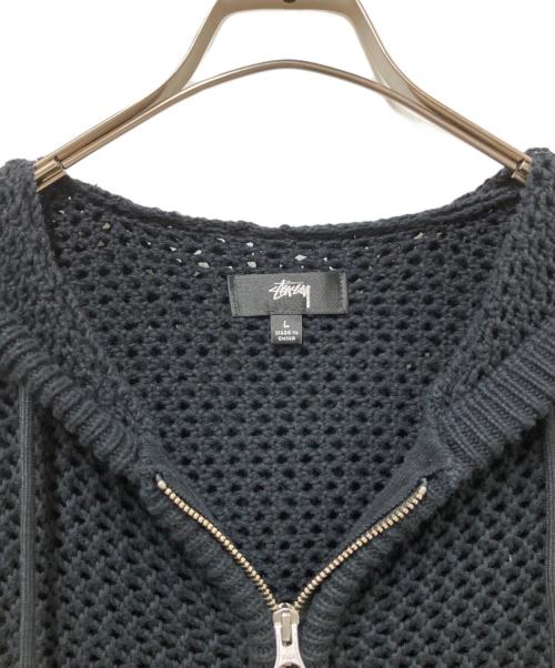 stussy（ステューシー）stussy (ステューシー) MESH ZIP HOODIE ブラック サイズ:Lの古着・服飾アイテム