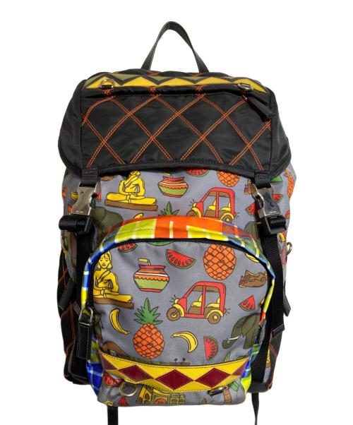 PRADA（プラダ）PRADA (プラダ) 総柄リュックサック マルチカラー サイズ:不明の古着・服飾アイテム