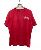 stussyステューシー）の古着「80sラスタライオンプリントTシャツ」｜レッド