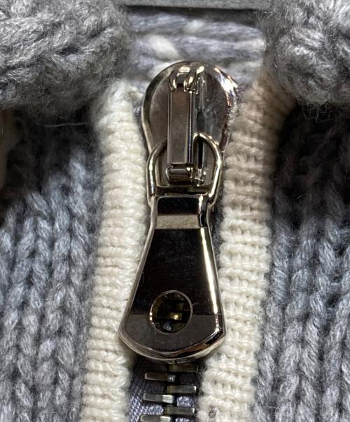 CASHYAGE（カシヤージュ）CASHYAGE (カシヤージュ) TADANORIYOKOO ニットジャケット グレー×アイボリー サイズ:48の古着・服飾アイテム