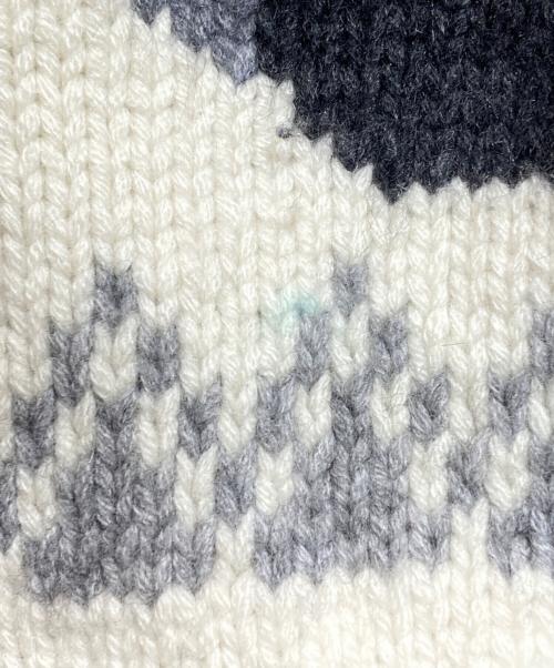 CASHYAGE（カシヤージュ）CASHYAGE (カシヤージュ) TADANORIYOKOO ニットジャケット グレー×アイボリー サイズ:48の古着・服飾アイテム