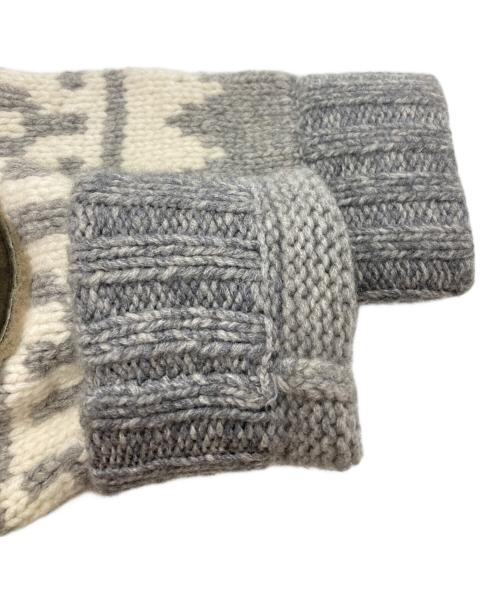 CASHYAGE（カシヤージュ）CASHYAGE (カシヤージュ) TADANORIYOKOO ニットジャケット グレー×アイボリー サイズ:48の古着・服飾アイテム