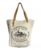 campomaggiカンポマッジ）の古着「キャンバスレザートートバッグ」｜ベージュ