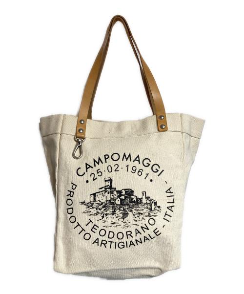 campomaggi（カンポマッジ）campomaggi (カンポマッジ) キャンバスレザートートバッグ ベージュの古着・服飾アイテム