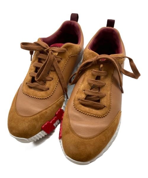 HERMES（エルメス）HERMES (エルメス) Hロゴレザースニーカー ブラウン サイズ:41の古着・服飾アイテム