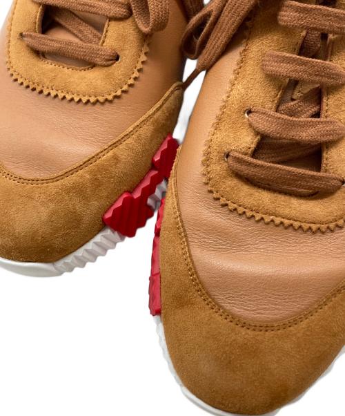 HERMES（エルメス）HERMES (エルメス) Hロゴレザースニーカー ブラウン サイズ:41の古着・服飾アイテム