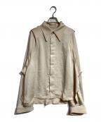CORNERSTONEコーナーストーン）の古着「スリットデザイン ポリシャツ」｜ベージュ