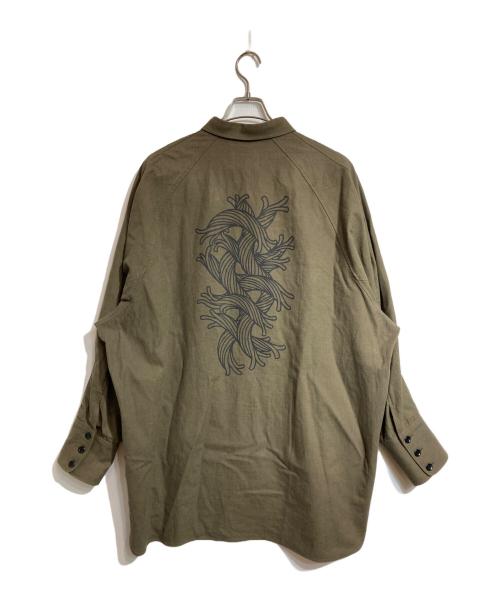 NEMETH（ネメス）Nemeth (ネメス) バックローププリントシャツ ブラウン サイズ:LLの古着・服飾アイテム