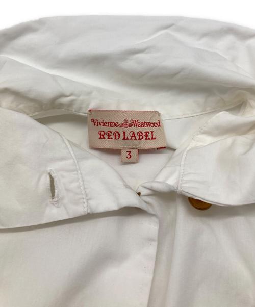 Vivienne Westwood RED LABEL（ヴィヴィアンウエストウッドレッドレーベル）Vivienne Westwood RED LABEL (ヴィヴィアンウエストウッドレッドレーベル) リボン×オーブ刺繍シャツ ホワイト サイズ:3の古着・服飾アイテム